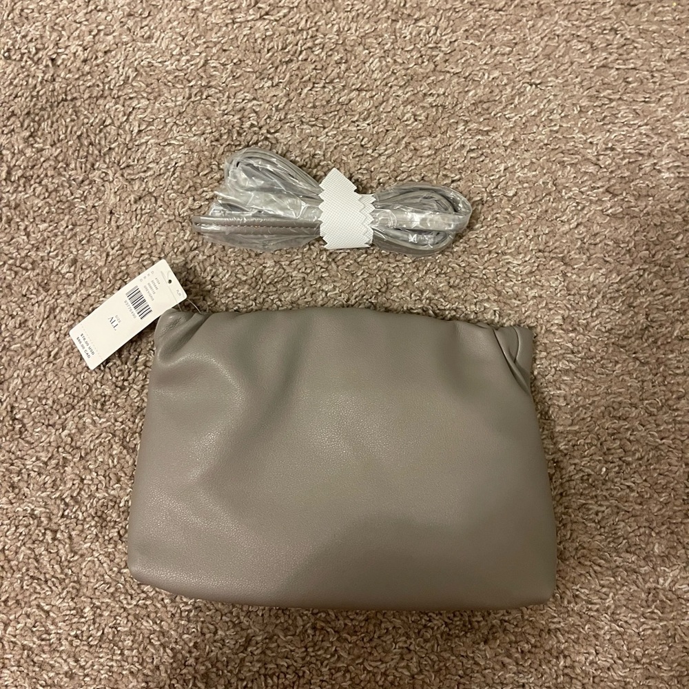 NWT By Anthropologie Clutch Vegan Leather Crossbody Gray Women's Shoulder Bag